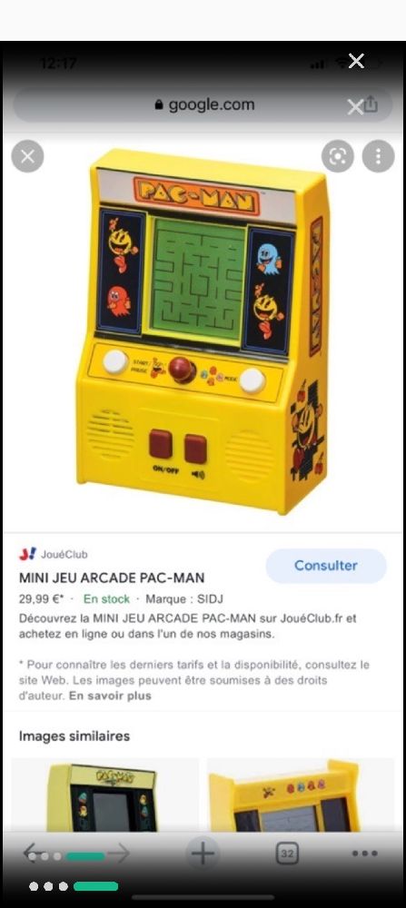 Jeux electronique pac man
