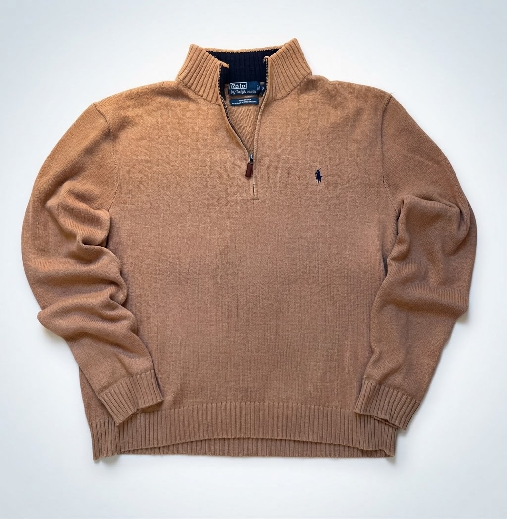 🤎Pull Polo Ralph Lauren Half Zip XXL, Camel 🤎