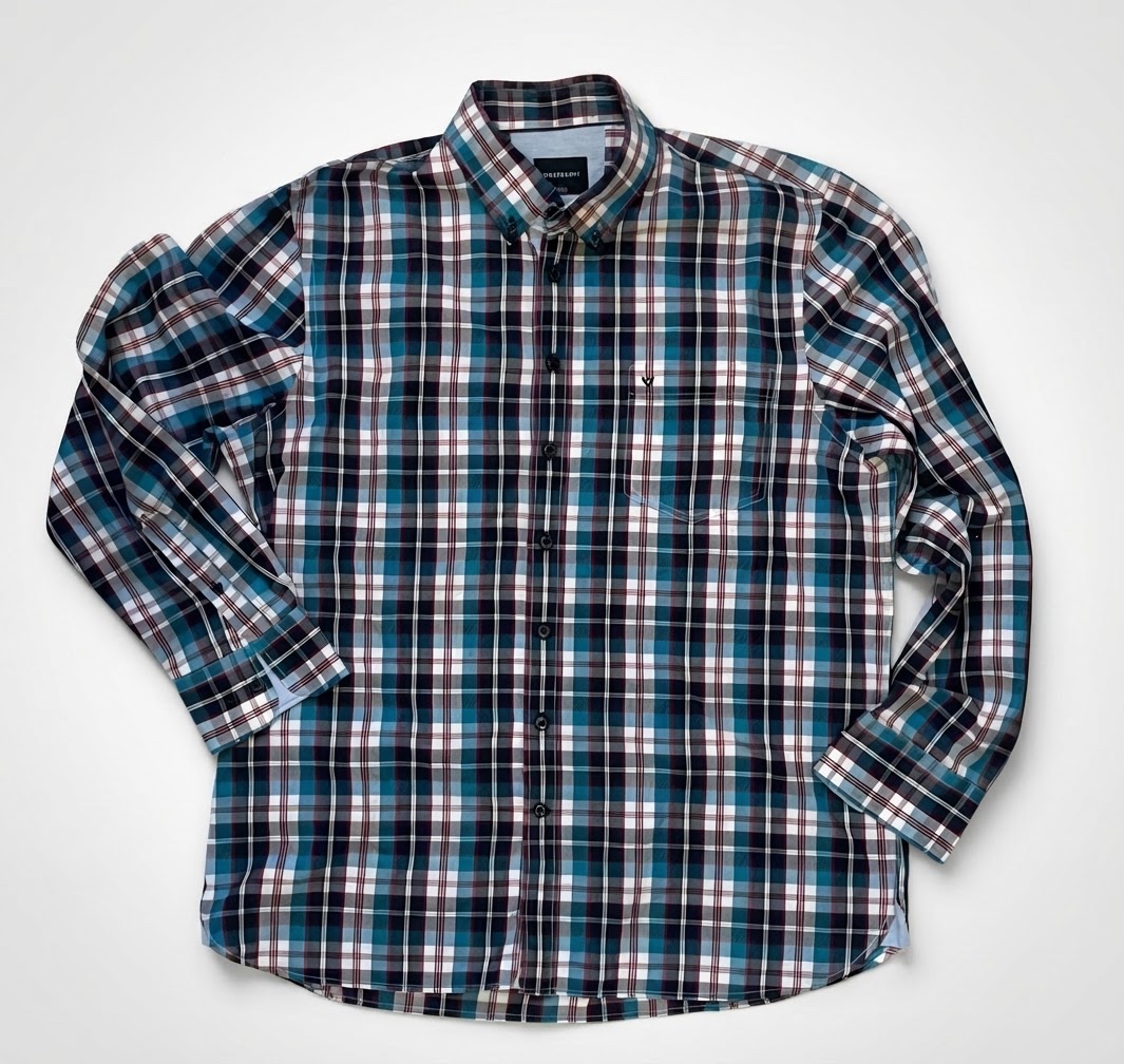 🇨🇦 Chemise Westbury à carreaux bleu/marine/blanc – Taille L