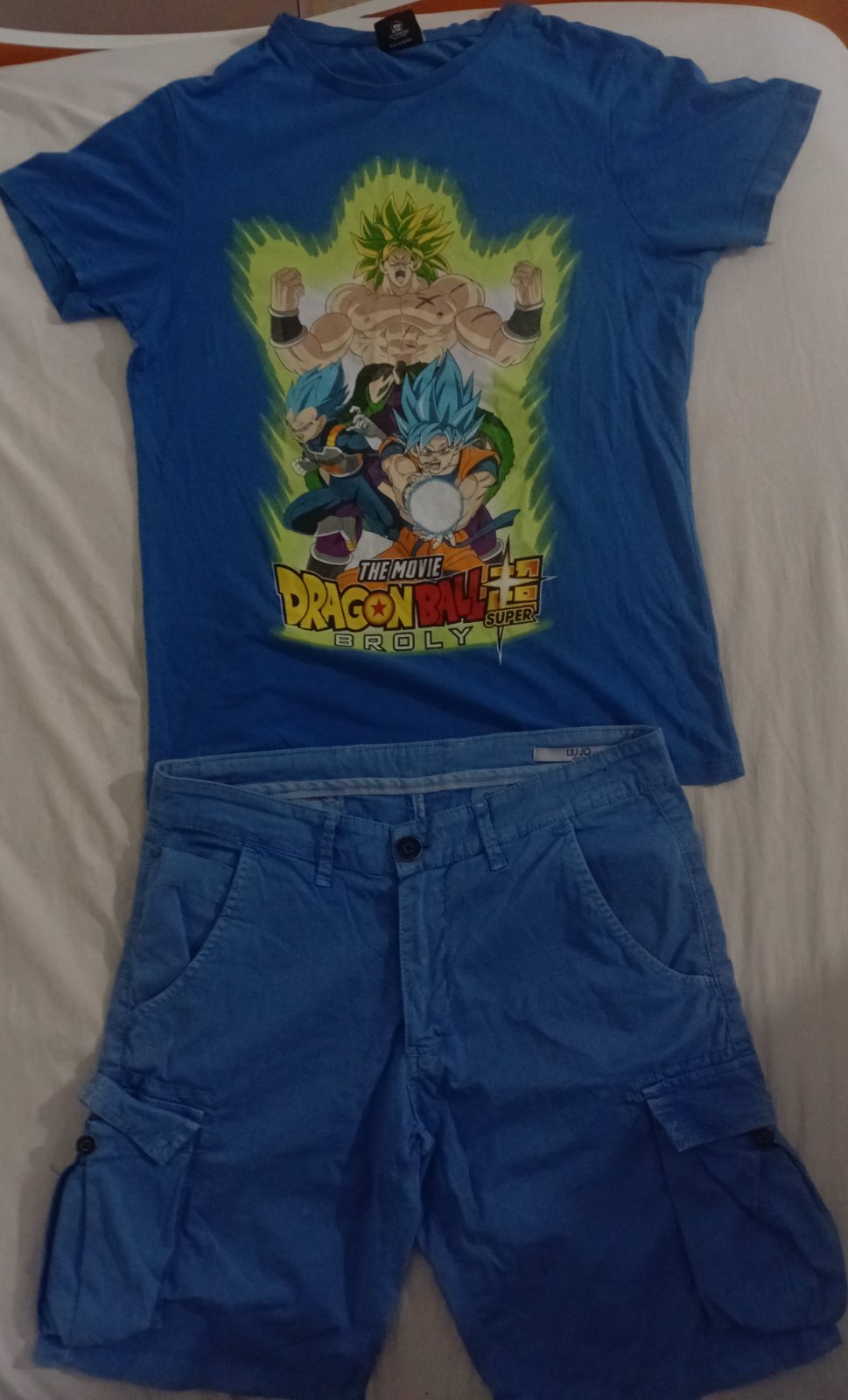 Ensemble d'été T-shirt Dragon Ball + Short Cargo bleu