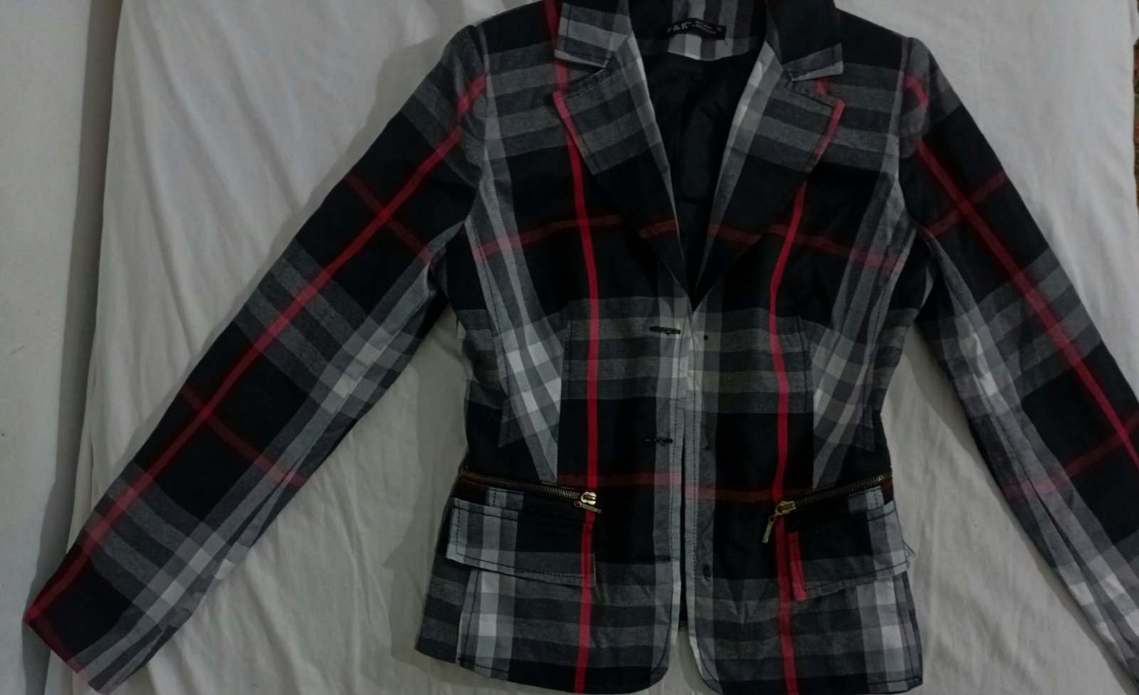 Veste cintrée femme motif écossais