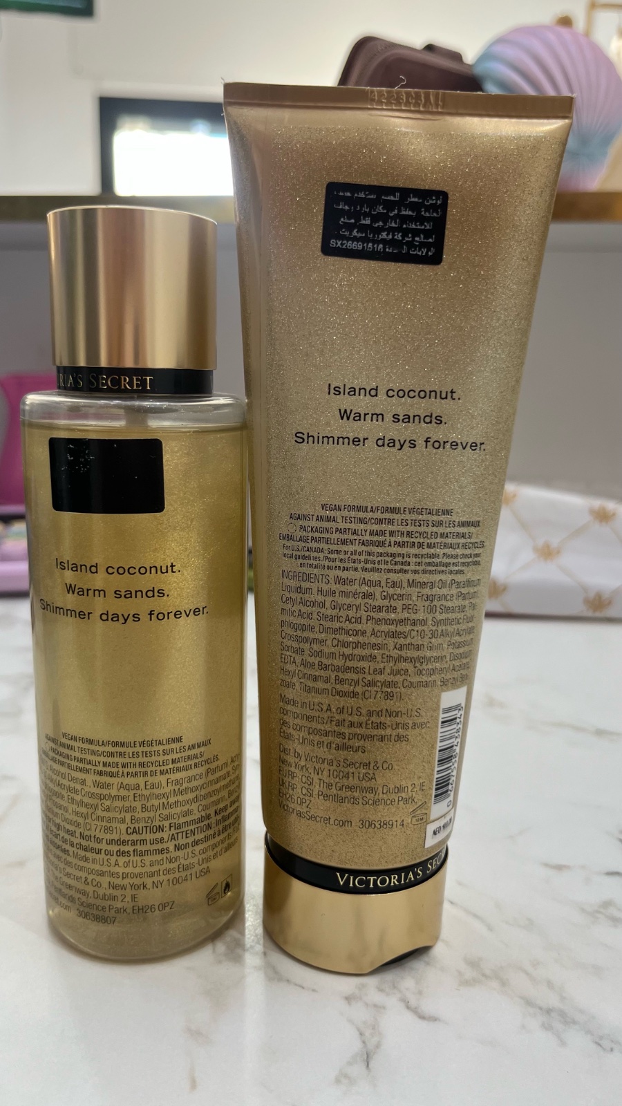 Creme and shimmer 