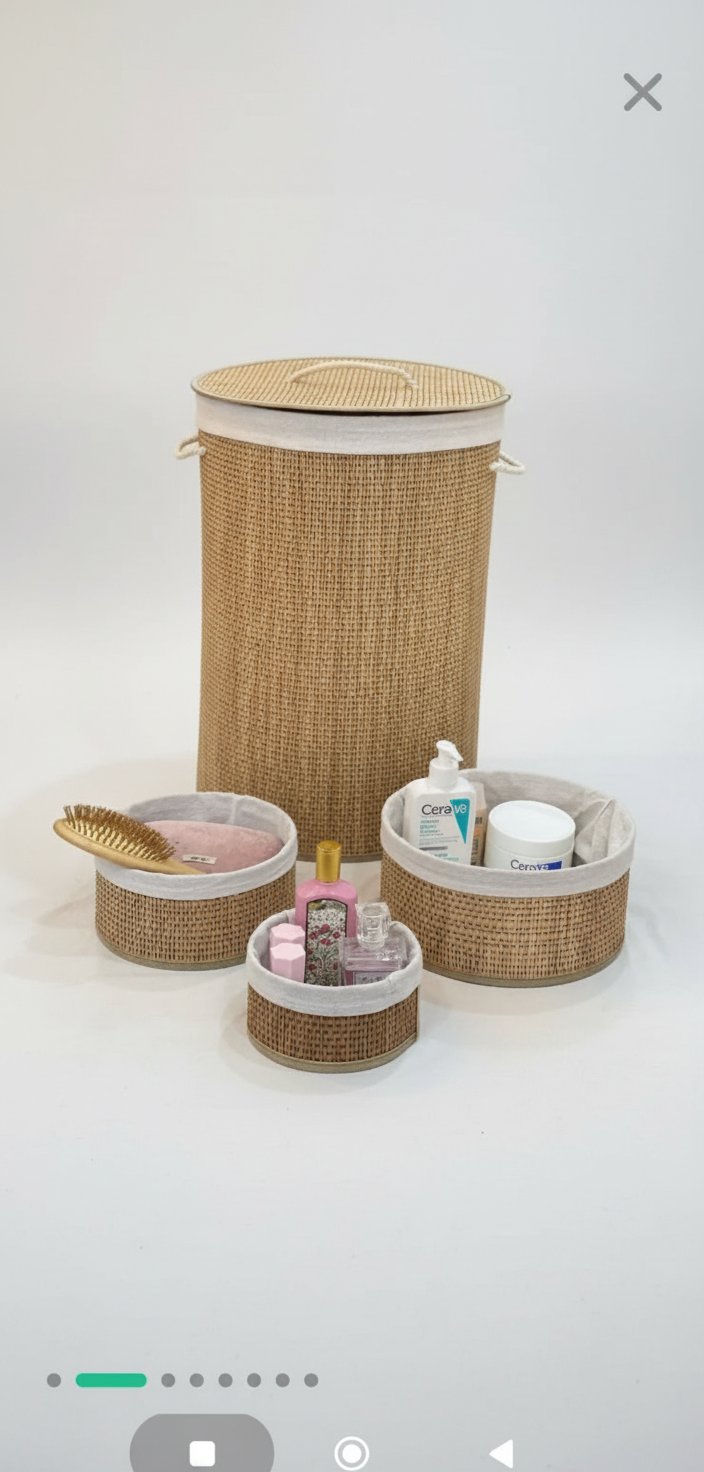 Panier a linge + 3 paniers 