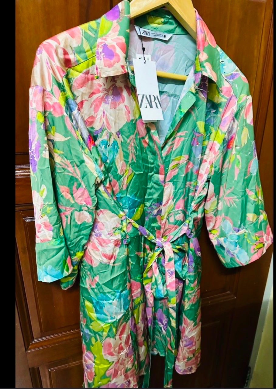 Robe zara effet satinée