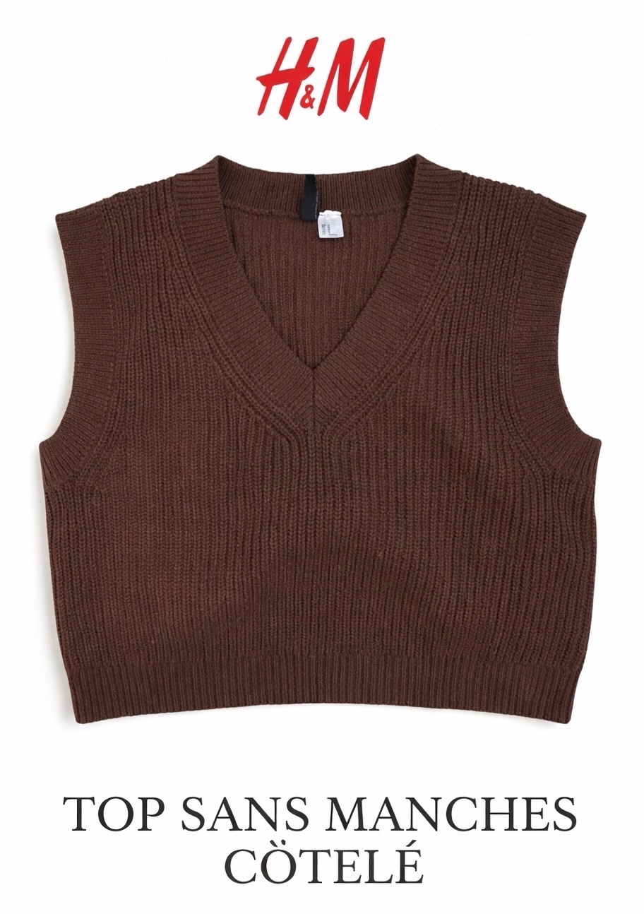 Pull sans manches marron – H&M