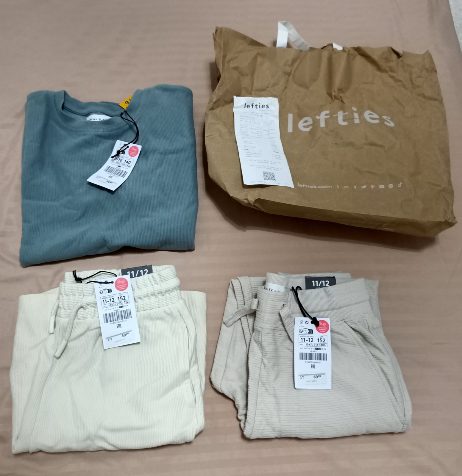 T-shirt, un Pantalon & un Short Lefties tous Neuf avec étiquette 