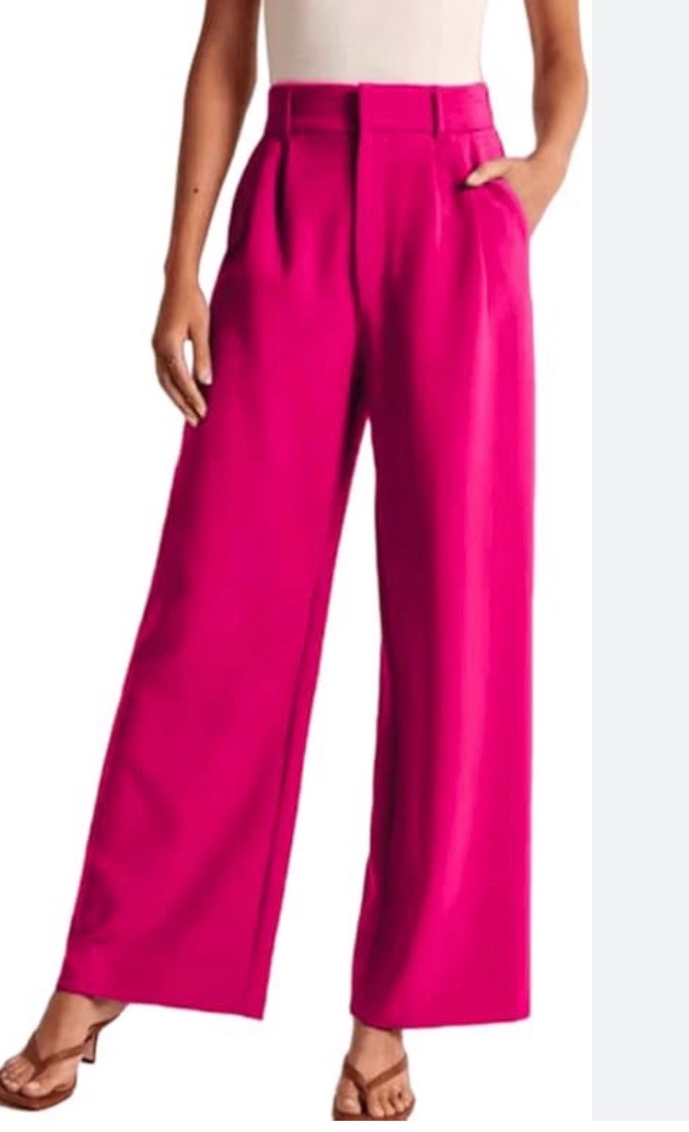Pantalon zara large rose fushia