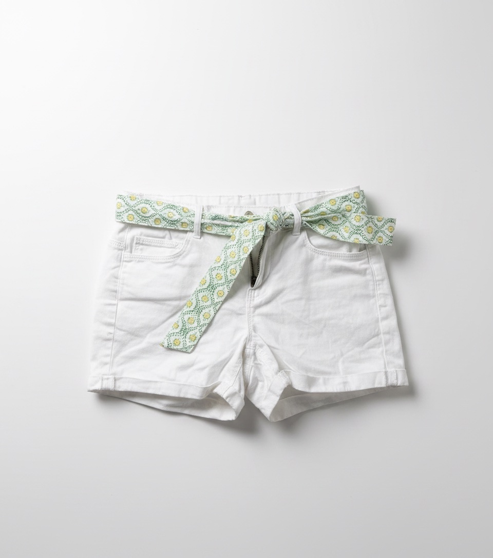 Short en jean blanc