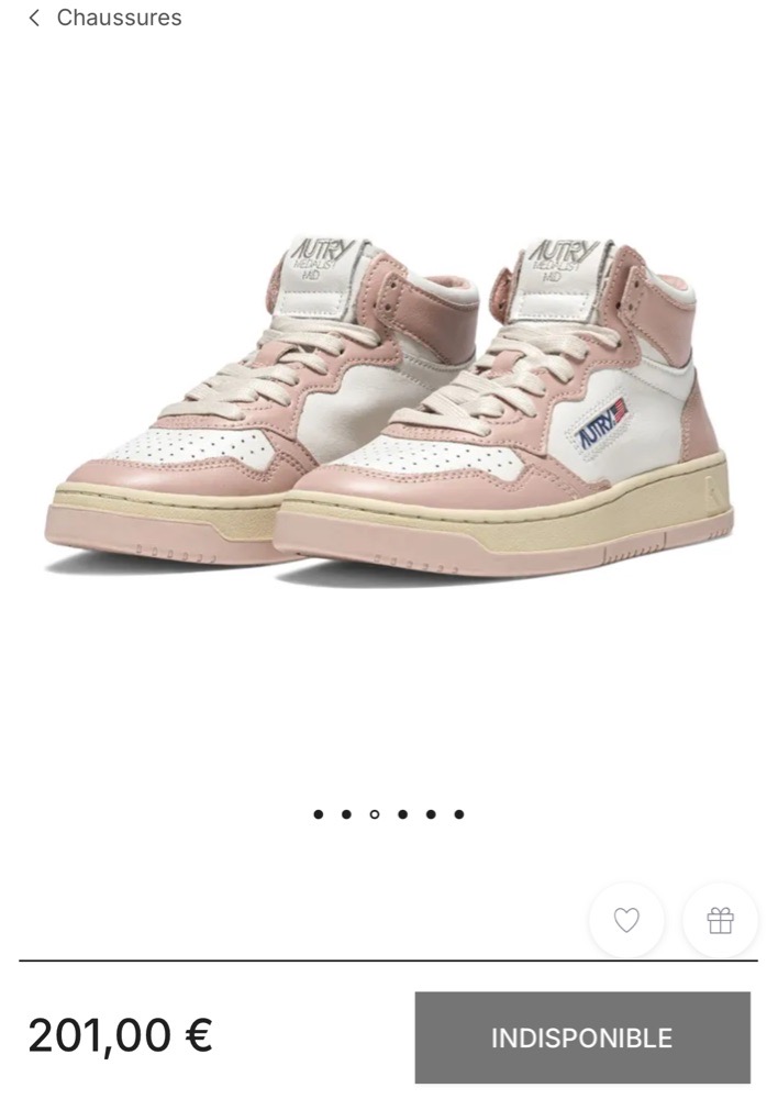 Baskets Medalist Mid Cuir Bicolore original de la marque Autry Rose pâle