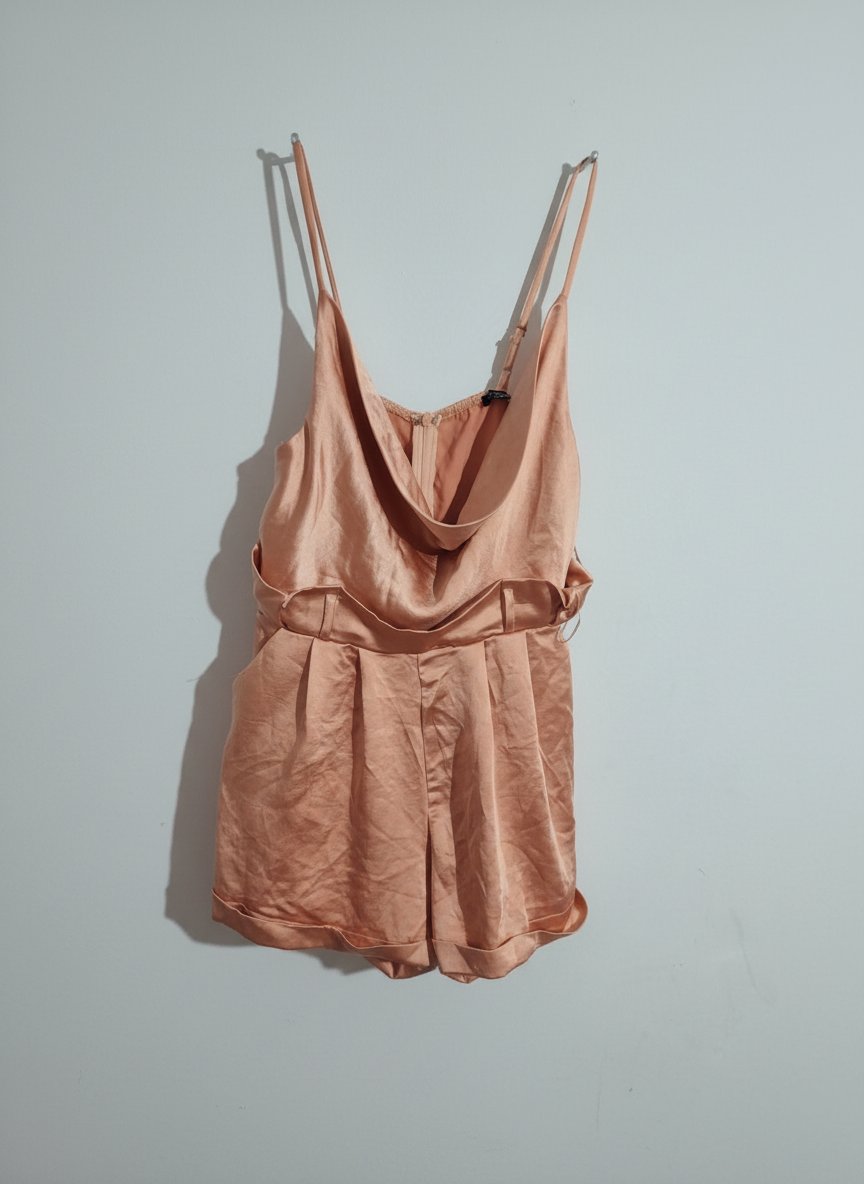 Combishort satin pêche – Fashion Nova (Taille L)
