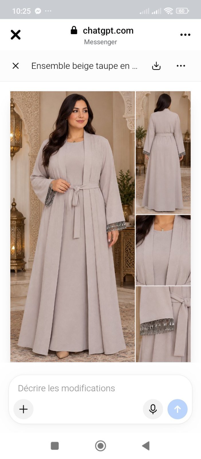Abaya 2pieces tlabes taille 42/44