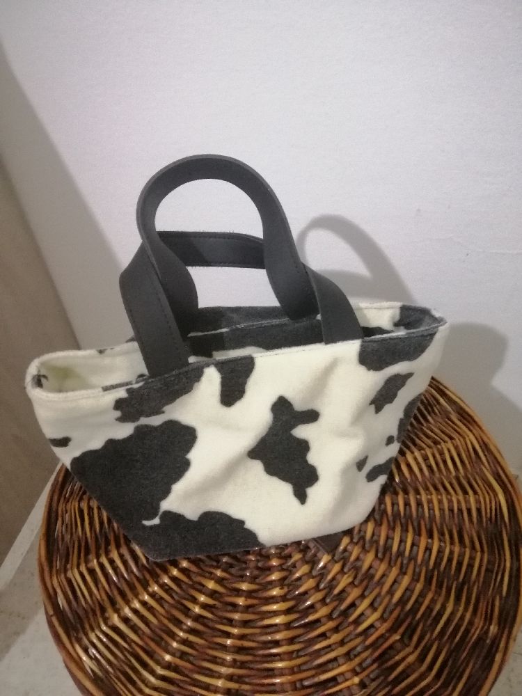 Sac à main motif vache 
