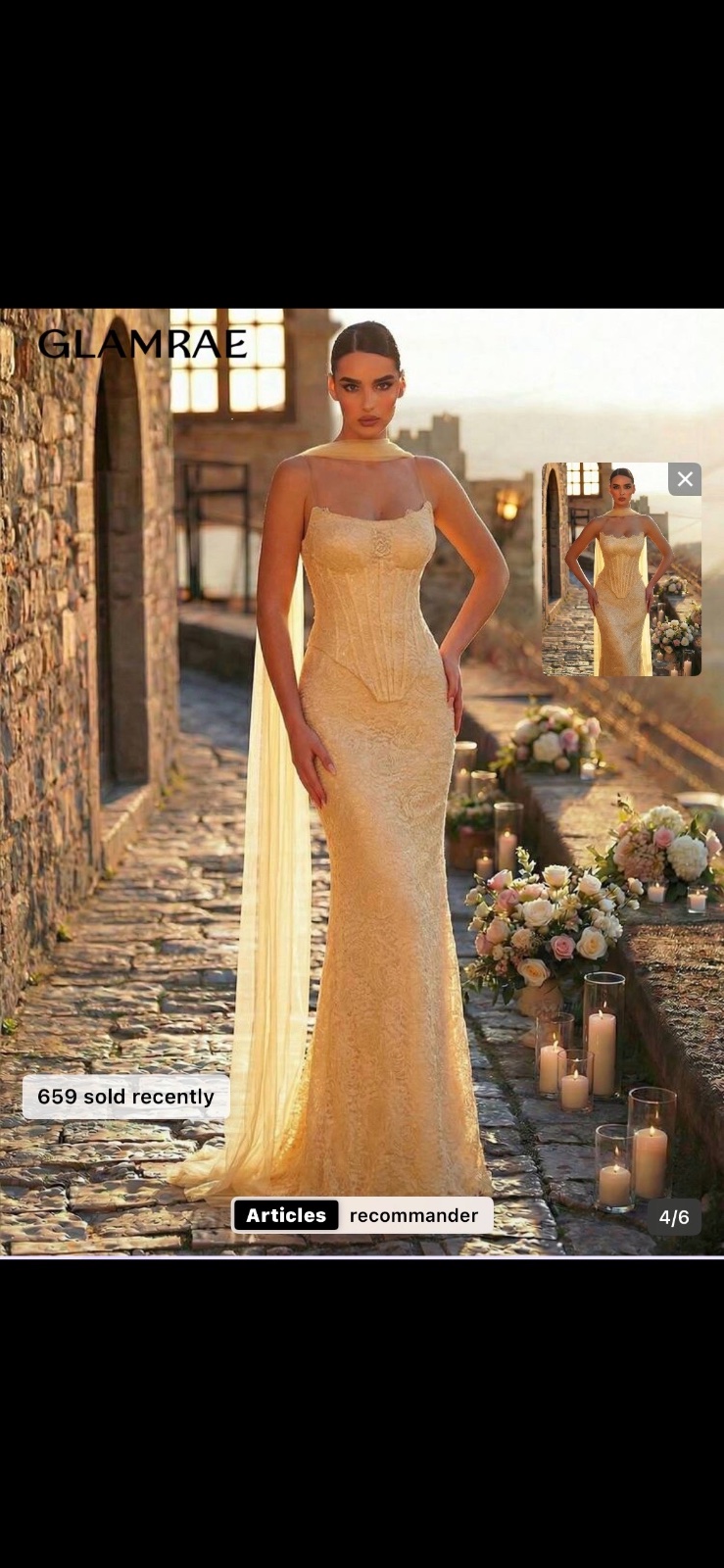 A vendre robe jaune soiree 
