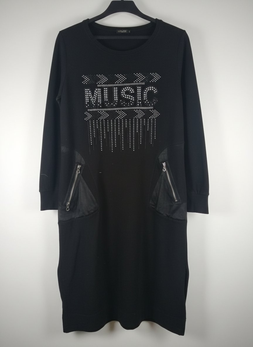 Joli Pull long noir turki t 44