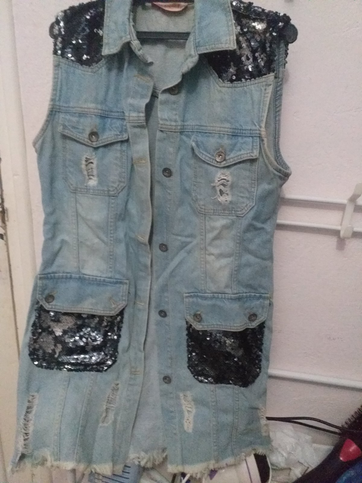 Veste djean sans manches 38