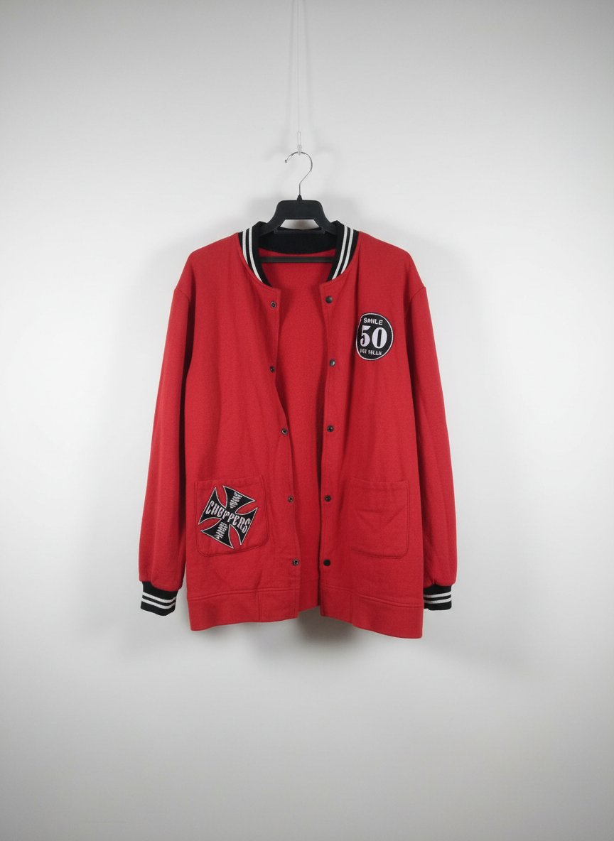 Veste coton molletonnée rouge vive taille 42