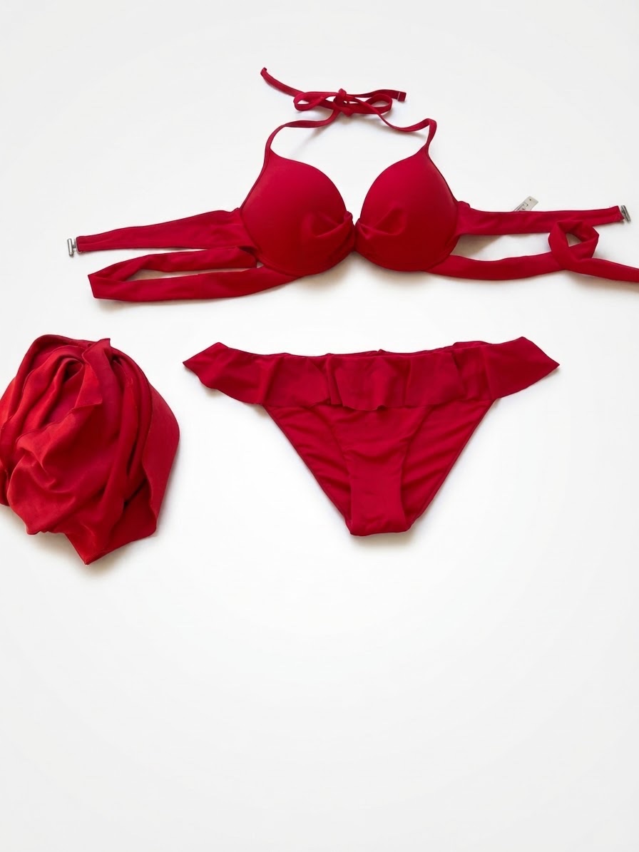 Jolies deux pieces rouge vife