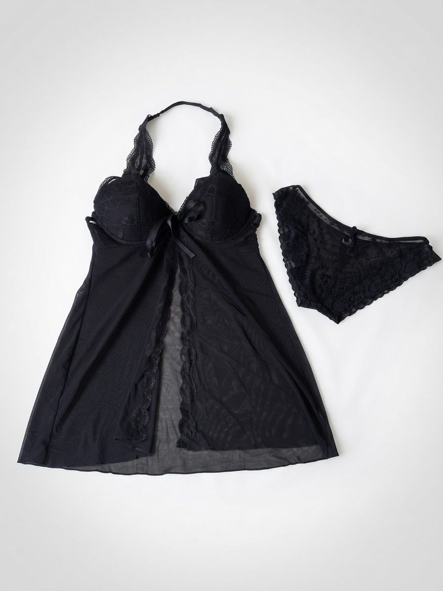 Joli ensemble noir en dentelle 