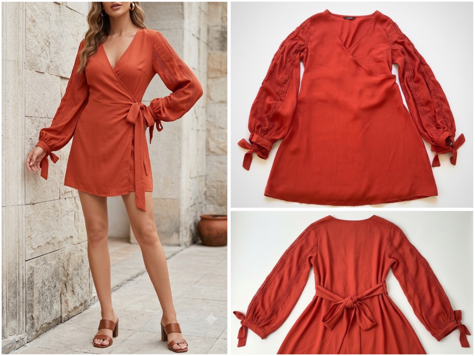 Jolie robe chemise couleur orange 