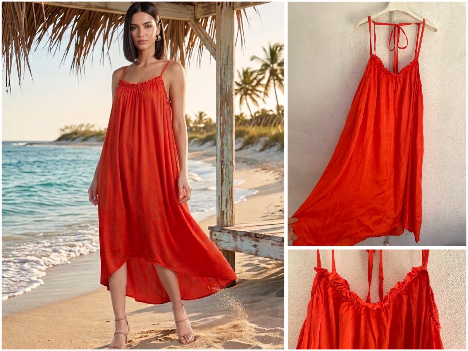 Jolie robe couleur orange vife