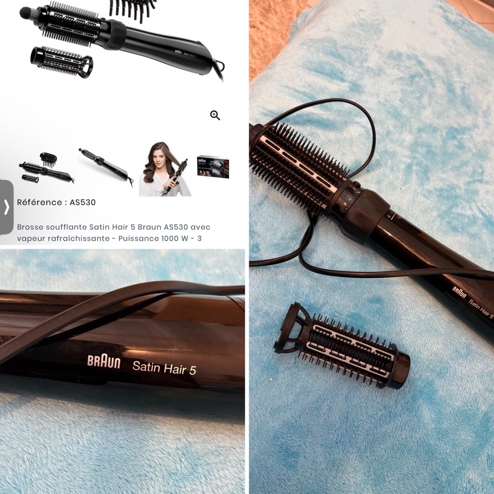 BROSSE SOUFFLANTE SATIN HAIR 5 BRAUN AS530 / 1000 W
