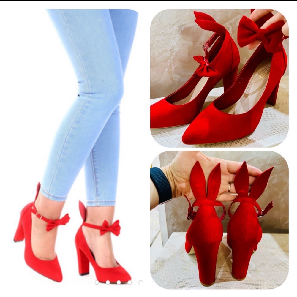 Escarpins à talons hauts Arcelia rouges avec oreilles 