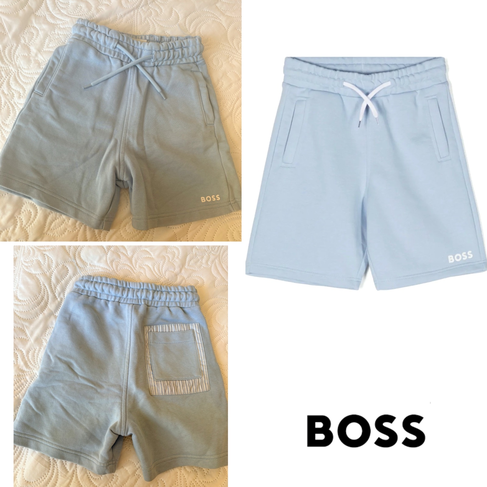Short Boss bleu ciel à Logo 