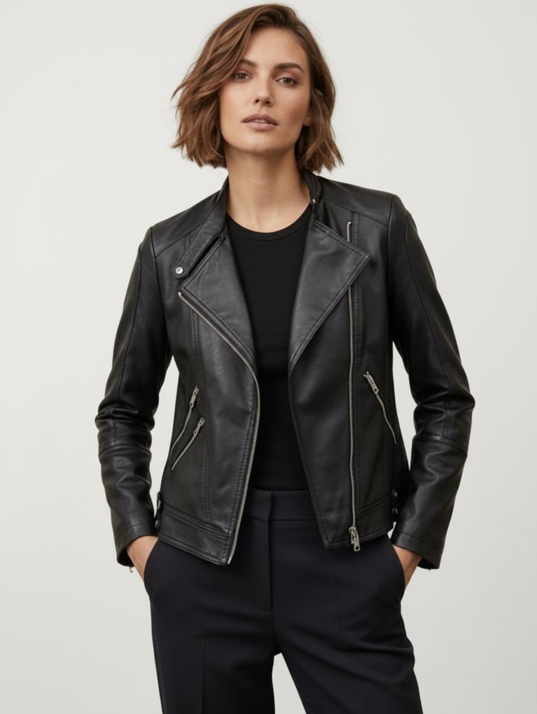 Veste cuir noir