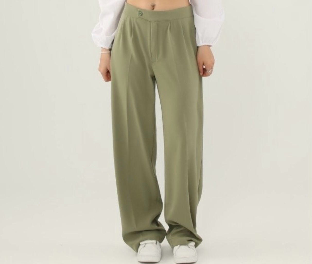 Pantalon large vert