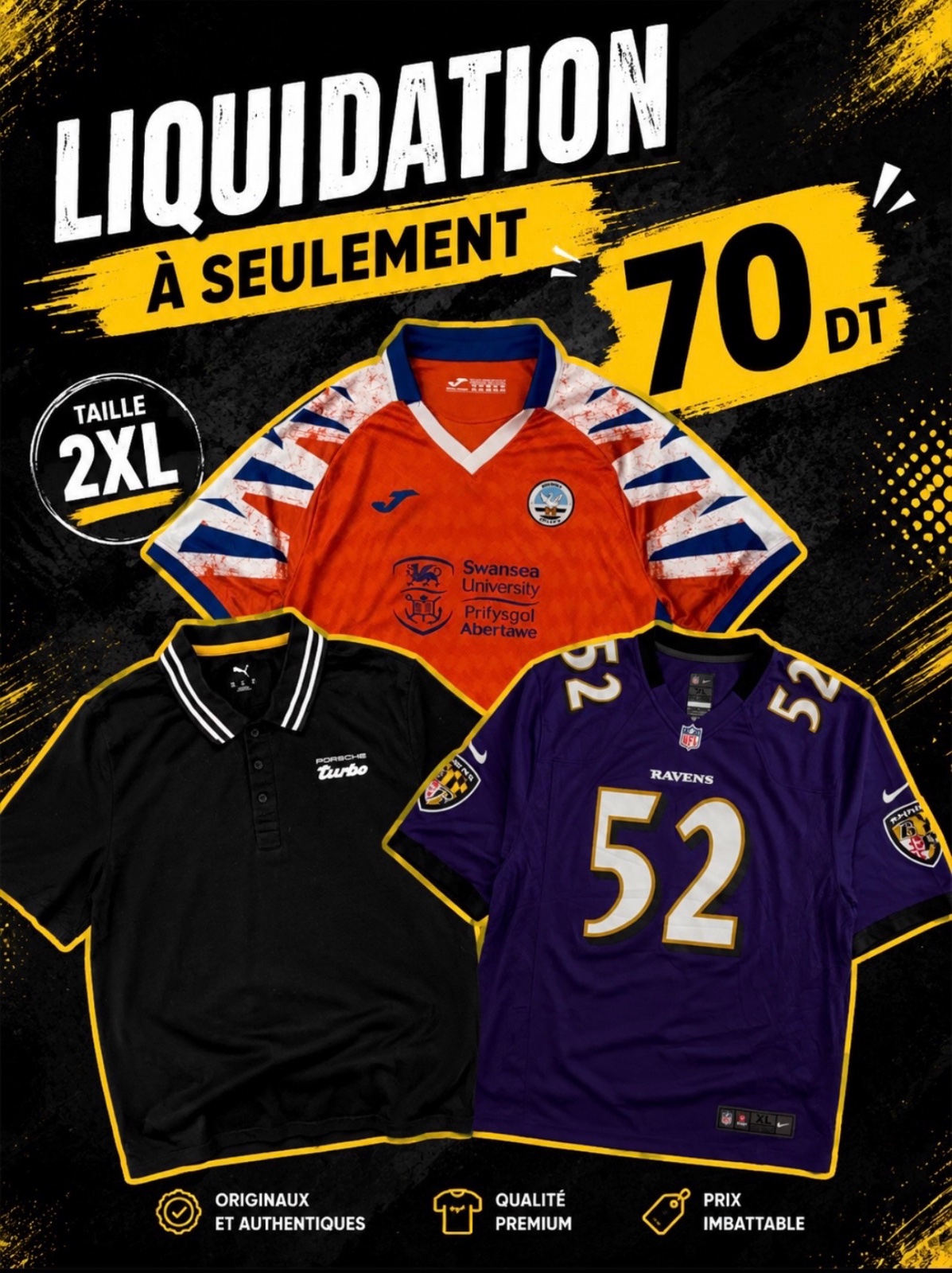 Liquidation : 3 Articles 2XL 