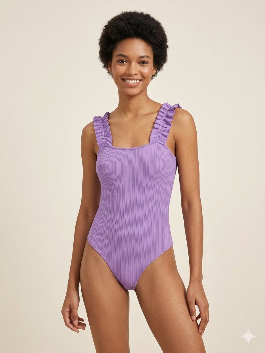 Body lilas à froufrous - Très tendance