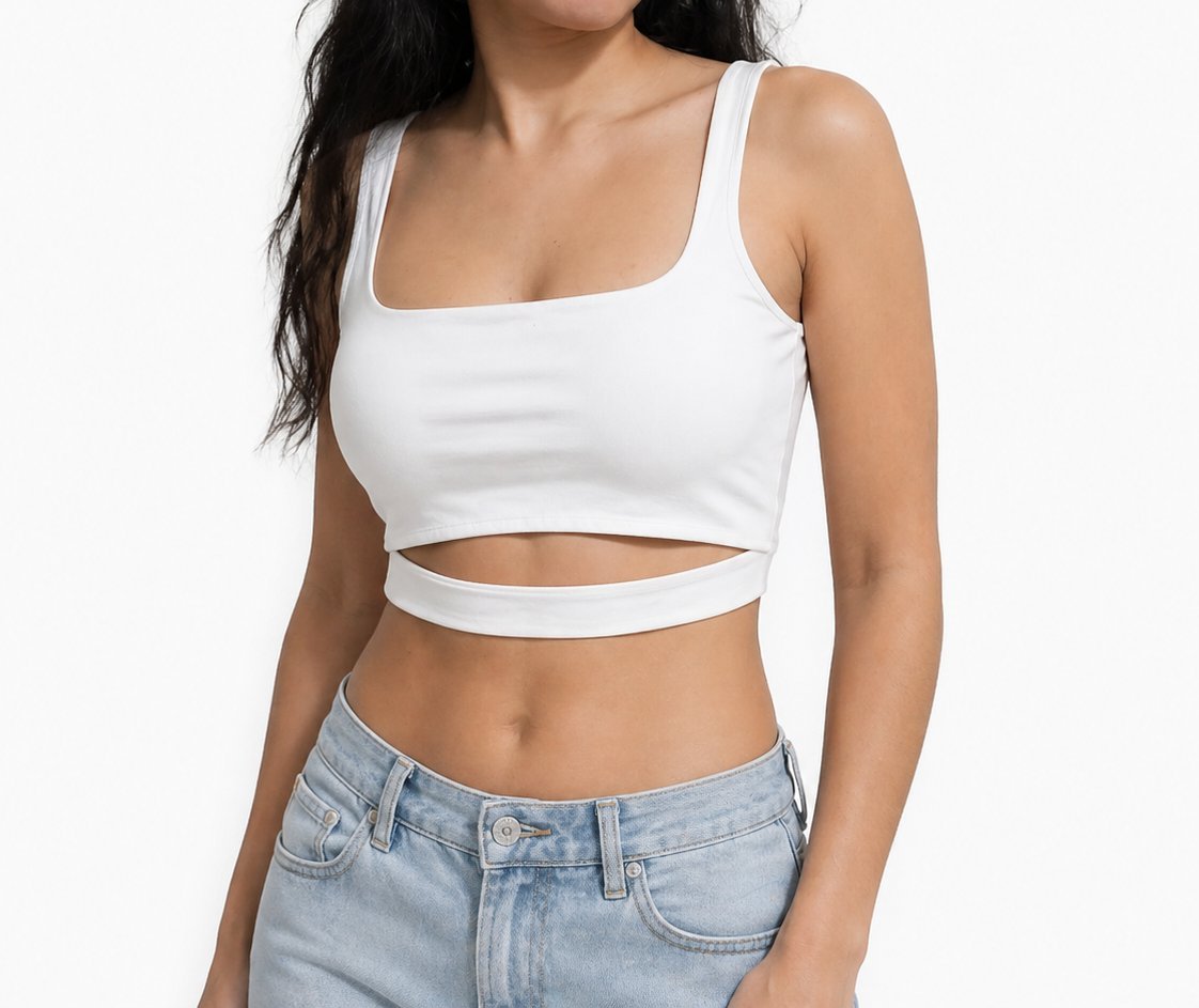 Crop top blanc Cut-out - Taille S