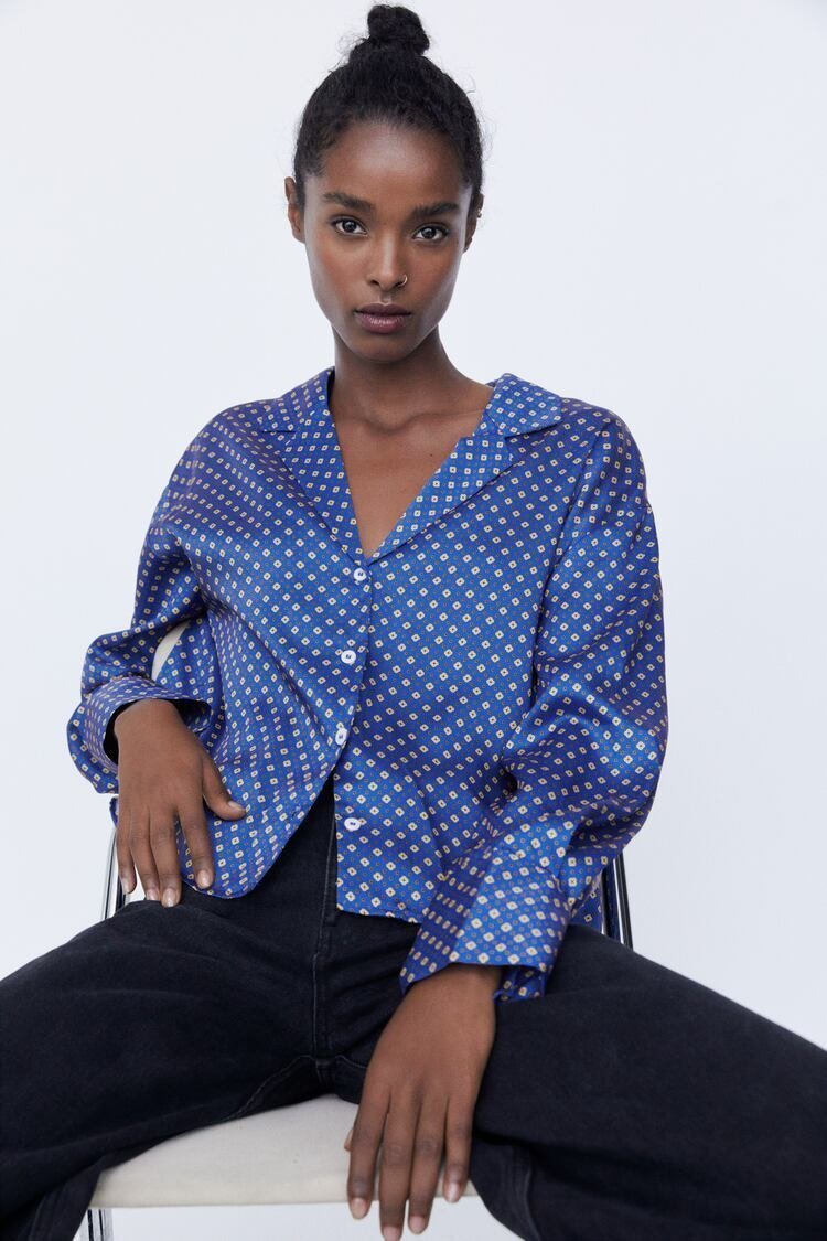 Chemise ZARA satinée style Vintage