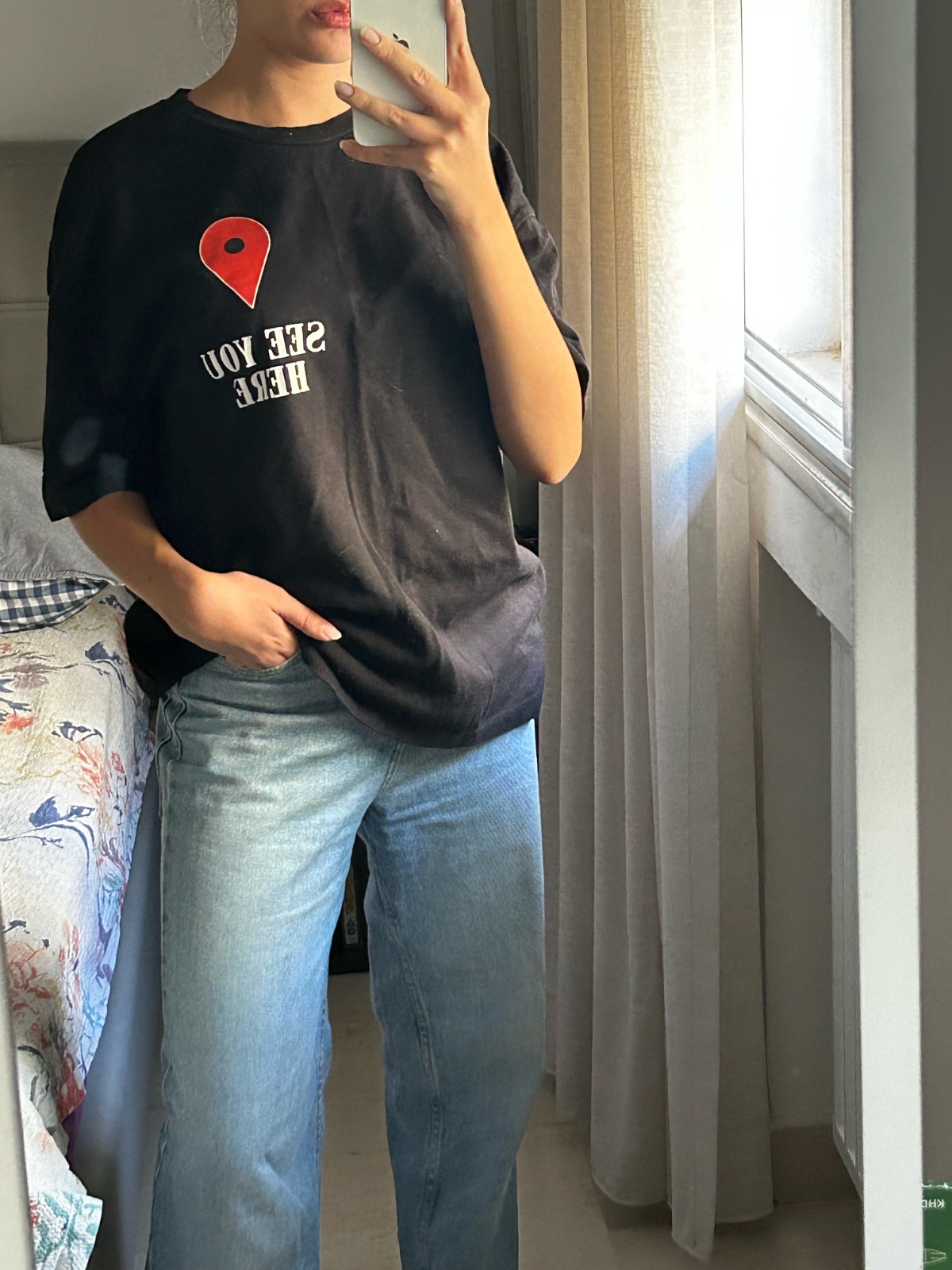 T-shirt noir Zara