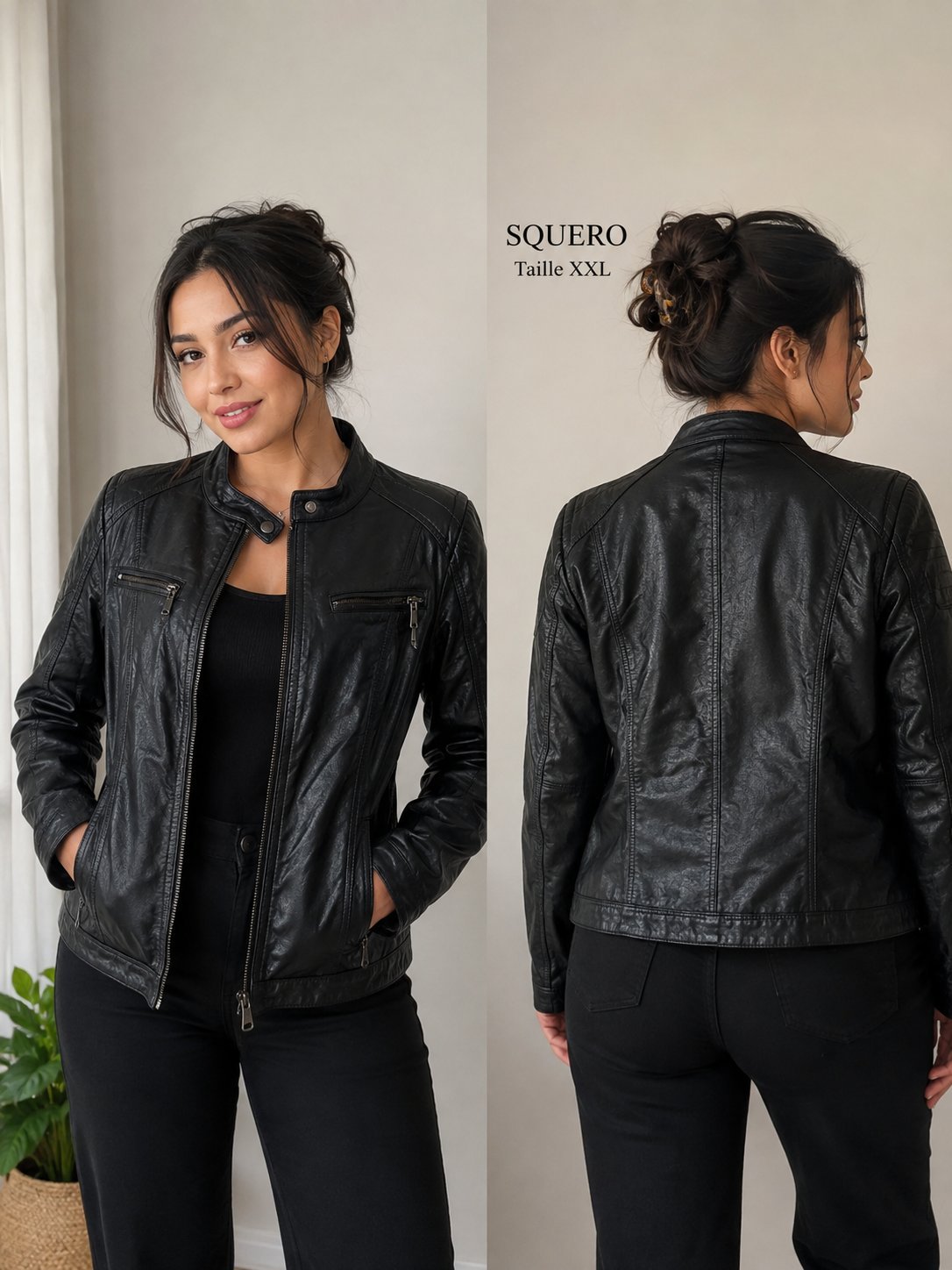 Veste noir ⚫️ en simili cuir 