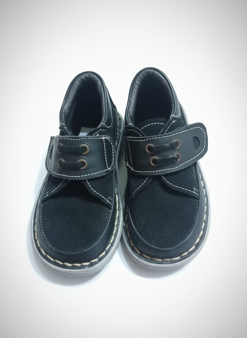 Mocassins noir en cuir garçon - neuf 