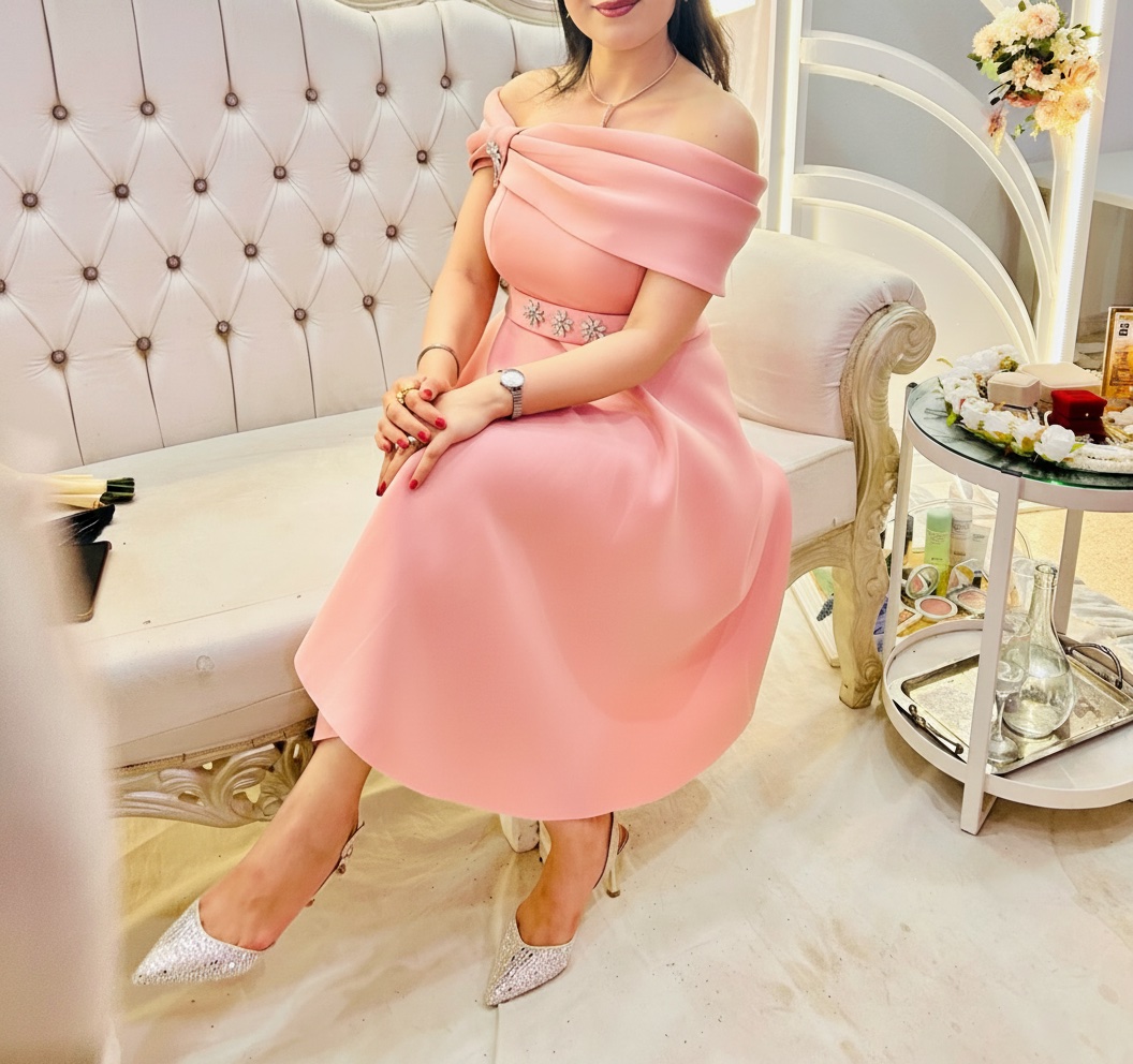 Robe soirée rose bébé