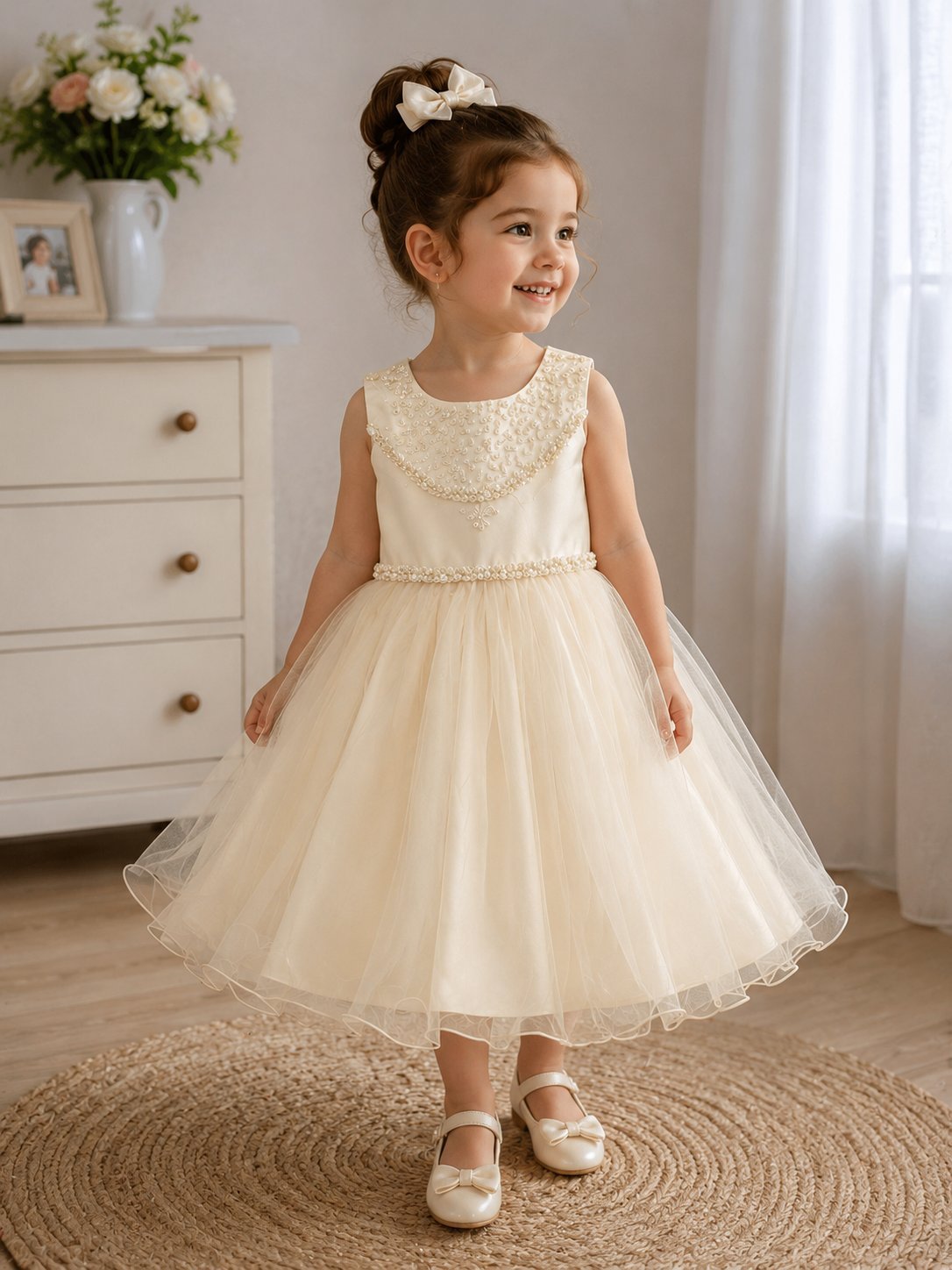 Robe enfants blanc cassé 