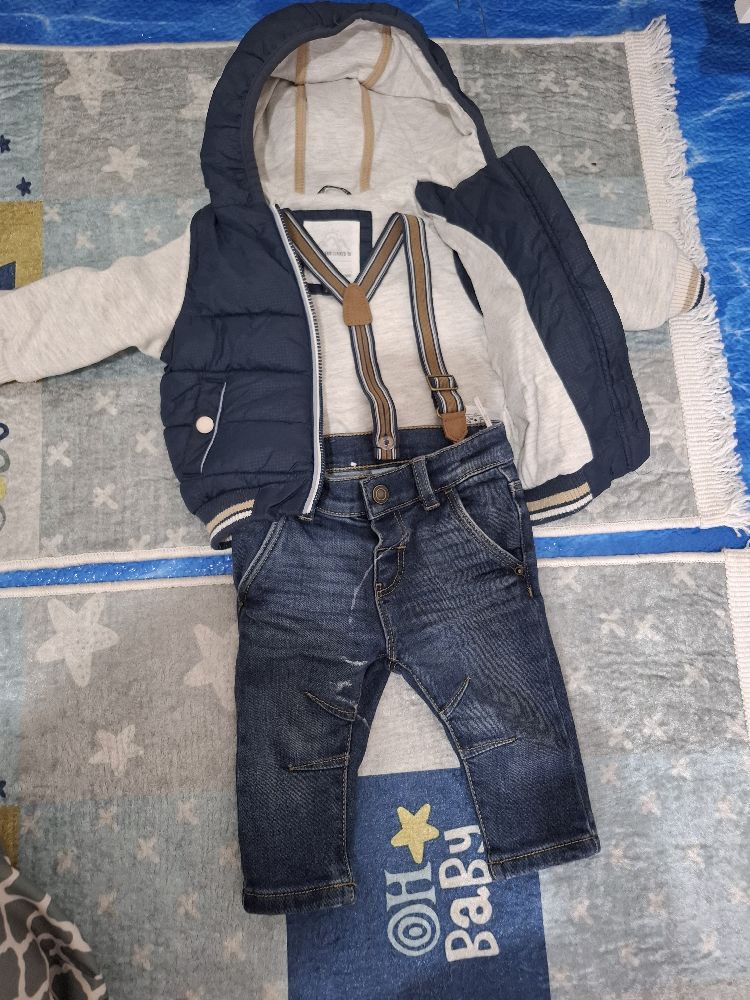 Manteau Bleu marine et gris