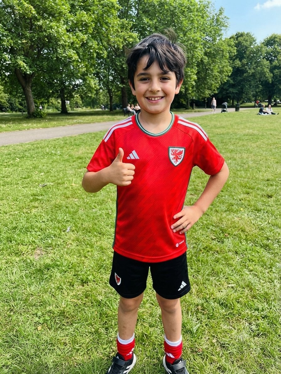 Joli Tshirt adidas de l'equipe nationale de pays de galles original pour enfant 13 et 14 ans