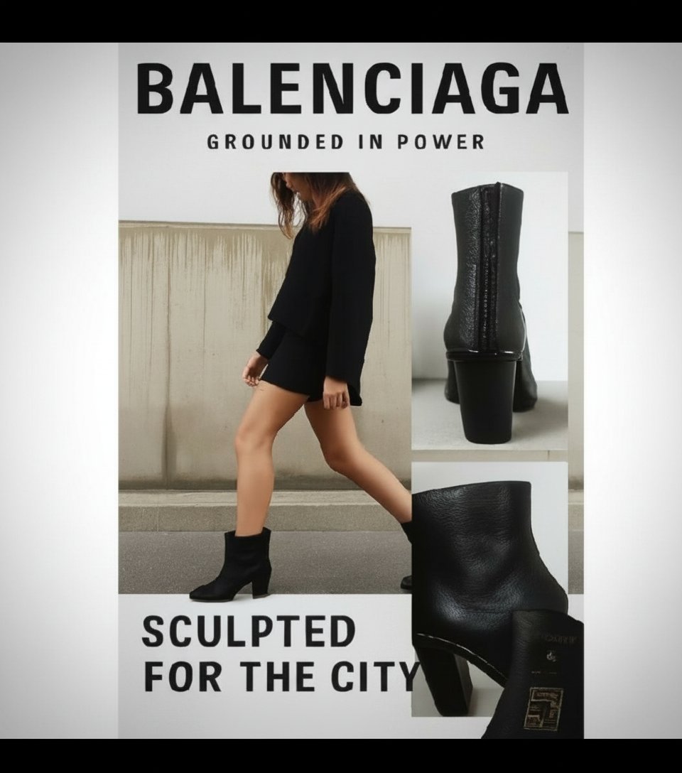 Bottines Balenciaga noir en cuir authentique