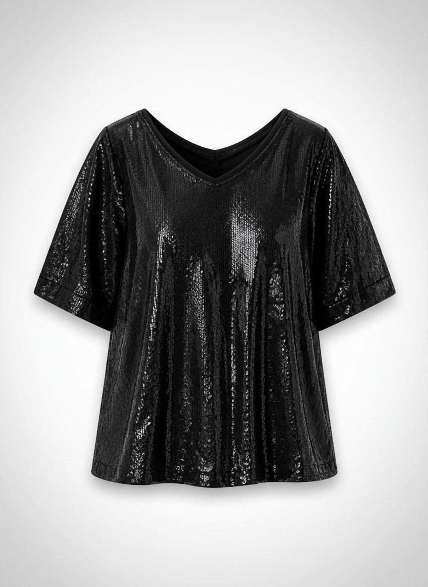 Joli t shirt lamé noir trés original 