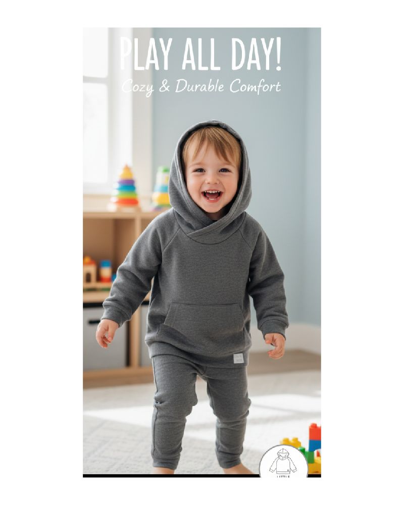 Pull sport avec capuche gris foncé pour enfant 4ans