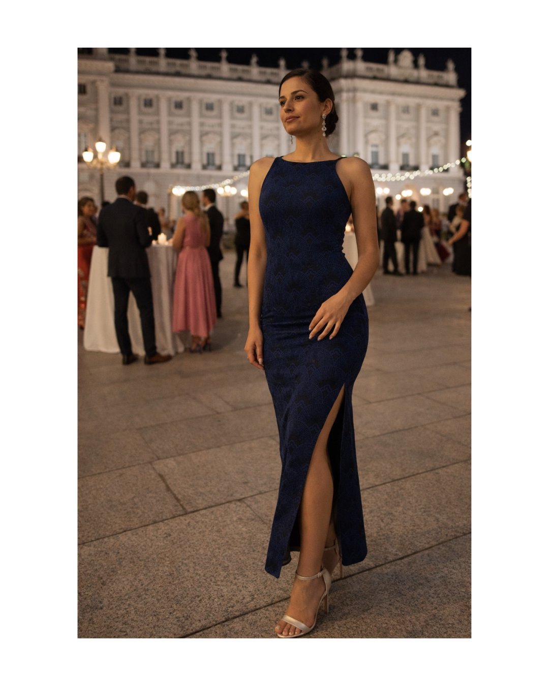 Belle robe longue bleu marine H&M originale taille L