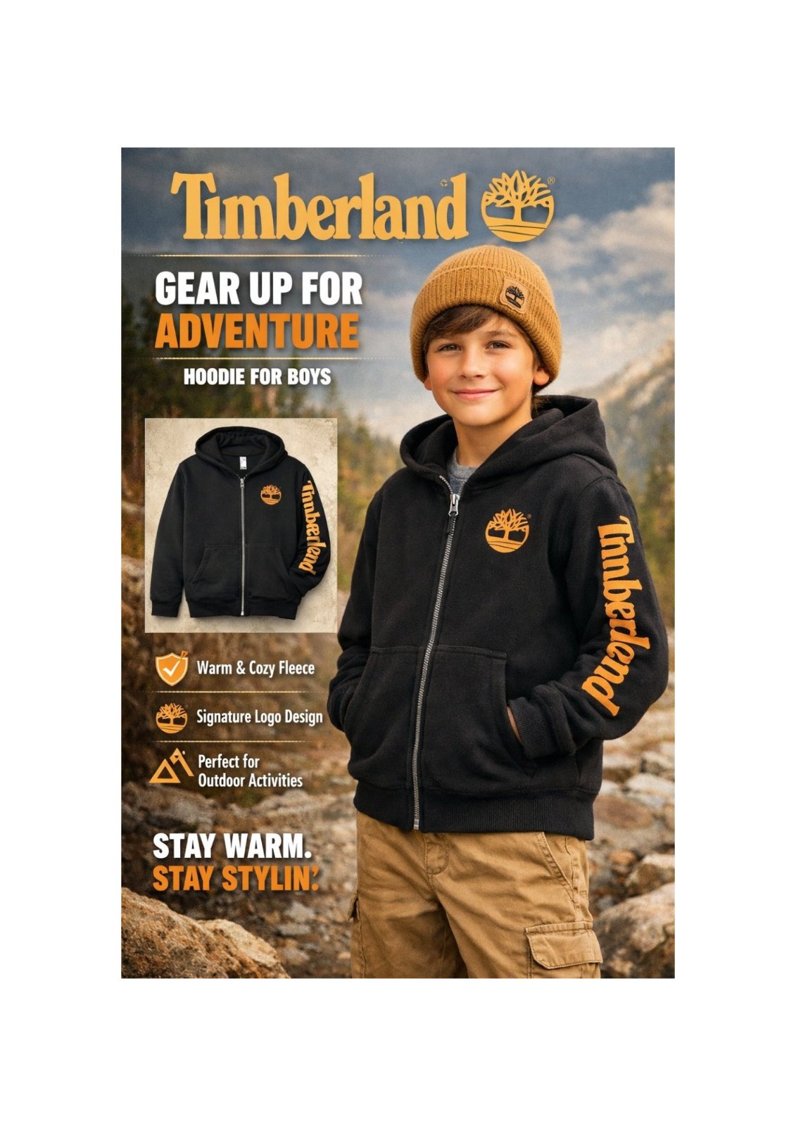 Hoodie timberland pour enfant 14 et 16 ans