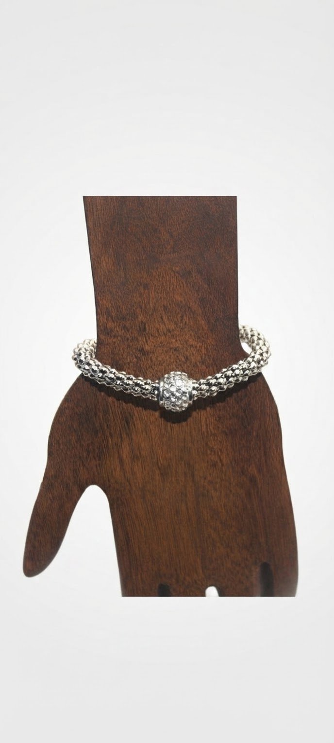 Bracelet doré avec strass inoxydable élastiqué