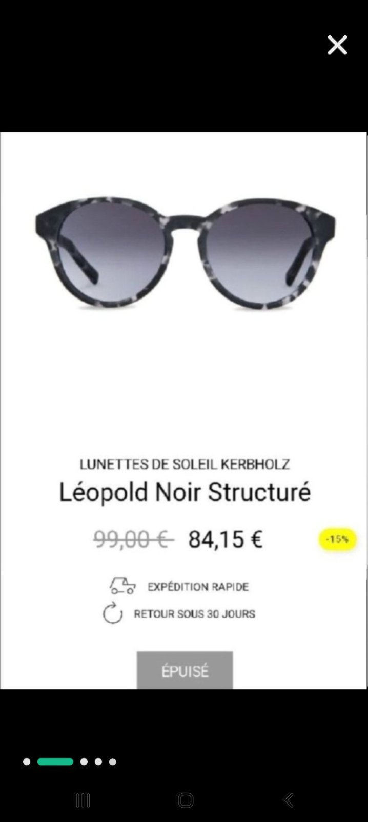 Magnifique lunettes léopold les bras en bois trés original 