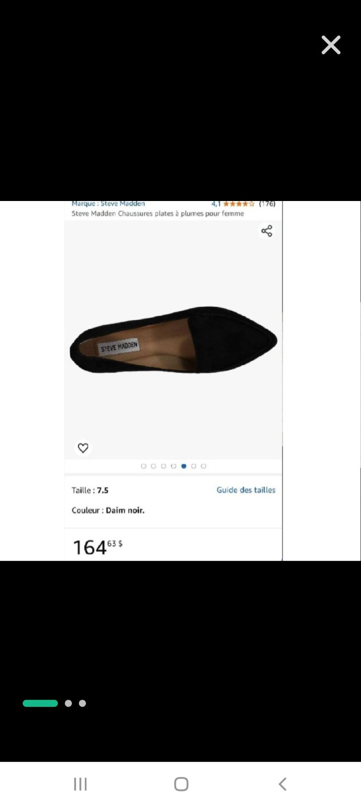 Magnifique chaussures plate Steve madden en daim noir