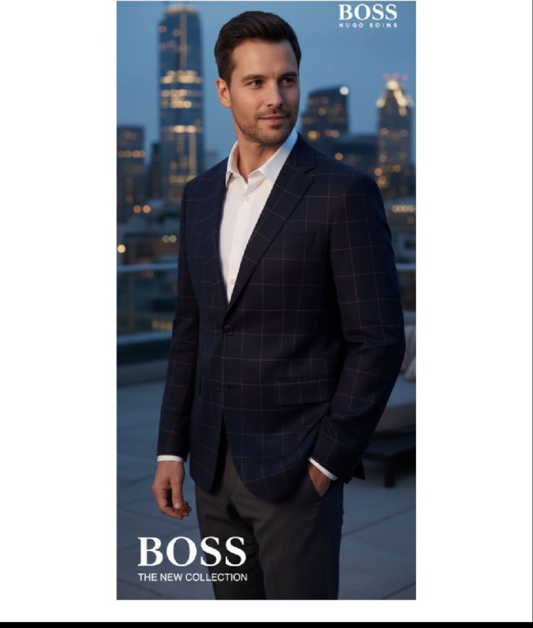 Blazer Boss pour homme bleu marine de laine vierge taille 50 magnifique 