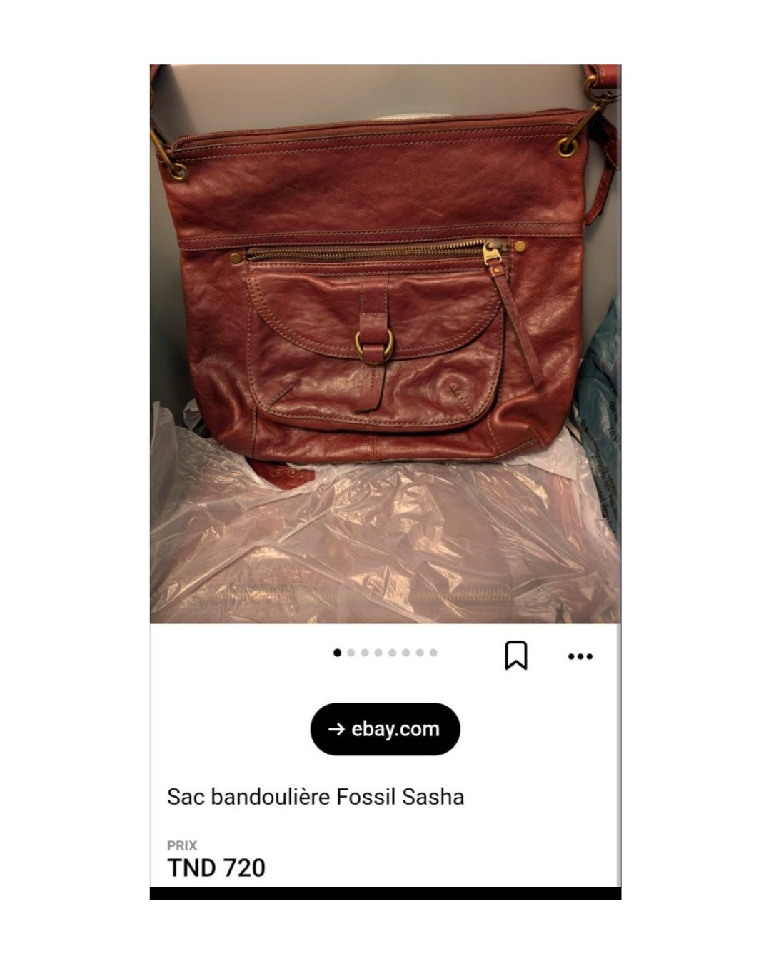 Offre exclusive Sac Fossil sasha cuir véritable authentique vintage pièce raare trés original